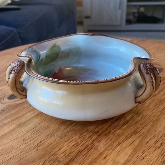 Vintage Morimura M Nippon Hand Painted Bowl Handles Beaded Moriage Floral - Picture 12 of 16